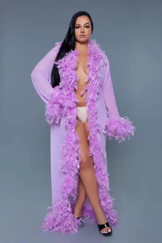 Glamour Boa Feather Trim Robe - Love Salve